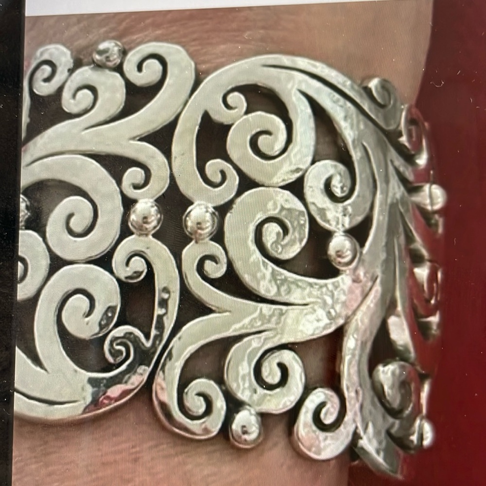 Brighton Madrid Silver Heavy Hinged Cuff Bracelet. Stunning statement piece !